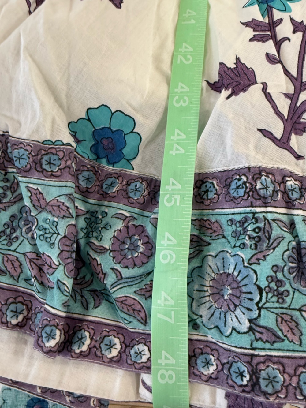 Victoria Dunn Long Maxi Dress White Blue Flowy Block Print Size Small Boho - Picture 5 of 13